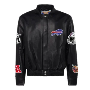 Buffalo Bills Jeff Hamilton Full Black Leather Jacket 1